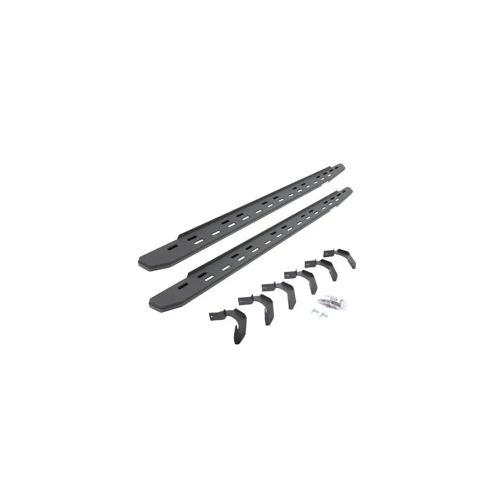 RB30 Slim Line Running Boards w/ Mounting Bracket Kit - Textured Black - GOR69612680SPC